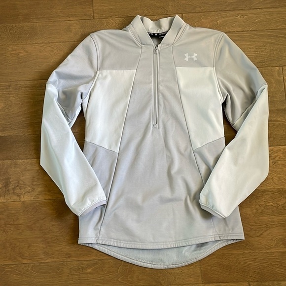 Under Armour Cold Gear 1/2 Zip Pullover Light Gray Men’s Medium - Picture 1 of 7